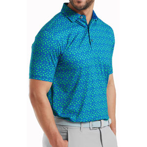 FootJoy Mens Beach Print Lisle Polo Shirt