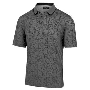 Island Green Mens Rib Collar Print Polo Shirt