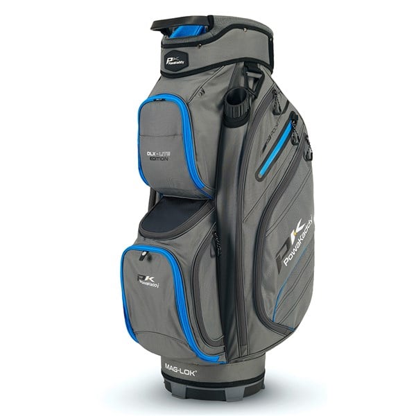 01 2024 powakaddy dlx lite cart bag gun metal blue