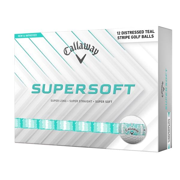 Limited Edition - Callaway SuperSoft Distressed Teal Stripe Golf Balls (12 Balls)