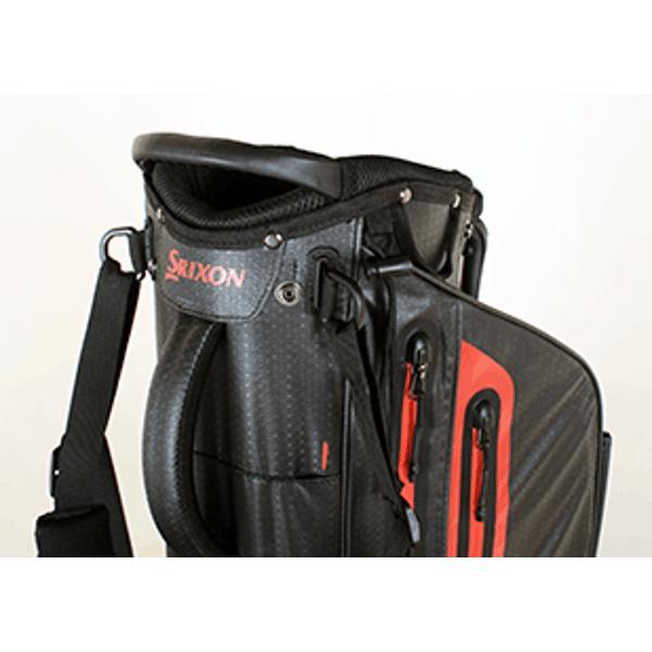 srixon weatherproof stand bag 2025 black red 12132702 top