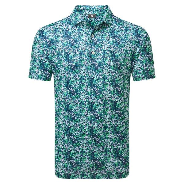 FootJoy Mens Garden Print Lisle Polo Shirt - Valley Collection