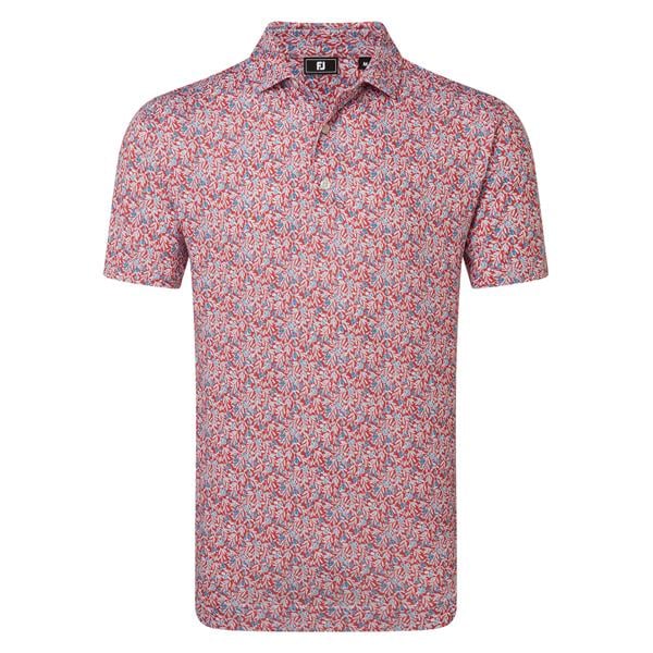 FootJoy Mens Meadow Print Lisle Polo Shirt