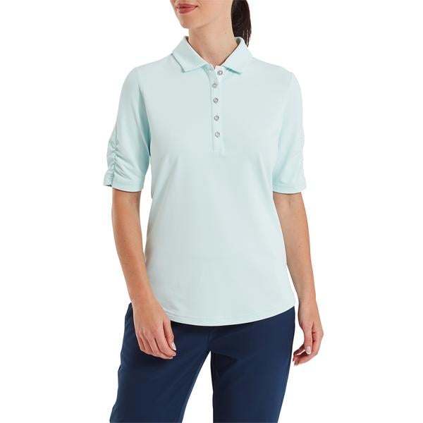 FootJoy Ladies Half Sleeve Ruched Lisle Polo Shirt