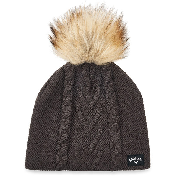 5220227 ladies pompom beanie charcoal