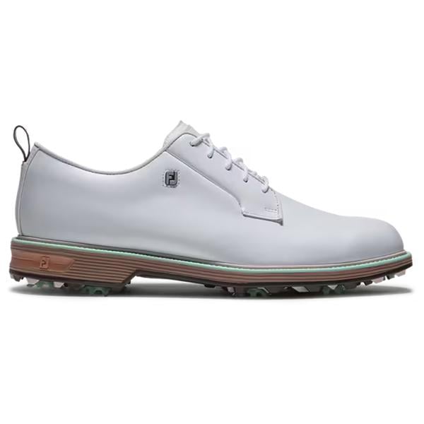Limited Edition - FootJoy Mens Premiere Series Field Golf Shoes - White/Chestnut/Aqua Marine