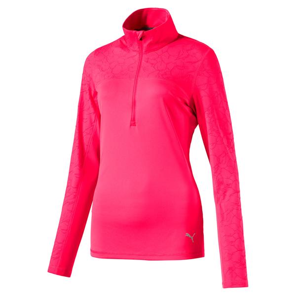 Puma Ladies Jacquard Quarter Zip Pullover