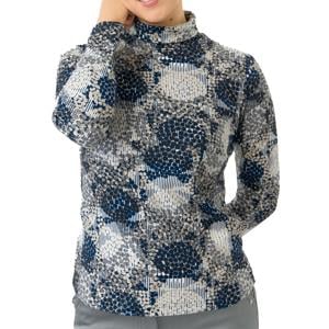 Pure Golf Ladies Amy Printed Roll Neck Top - Quiet Glade