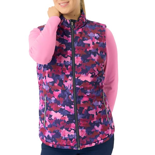 Pure Golf Ladies Eve Reversible Gilet - Autumn Aquarelle