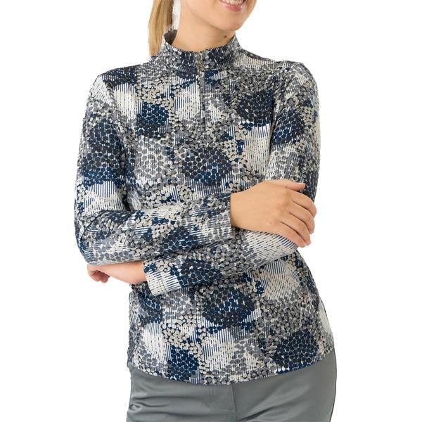 Pure Golf Ladies Arusha Long Sleeve Quarter Zip Pullover - Quiet Glade