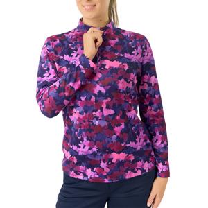 Pure Golf Ladies Arusha Long Sleeve Quarter Zip Pullover - Autumn Aquarelle