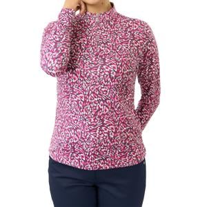 Pure Golf Ladies Arusha Long Sleeve Quarter Zip Pullover - Plum Ripple