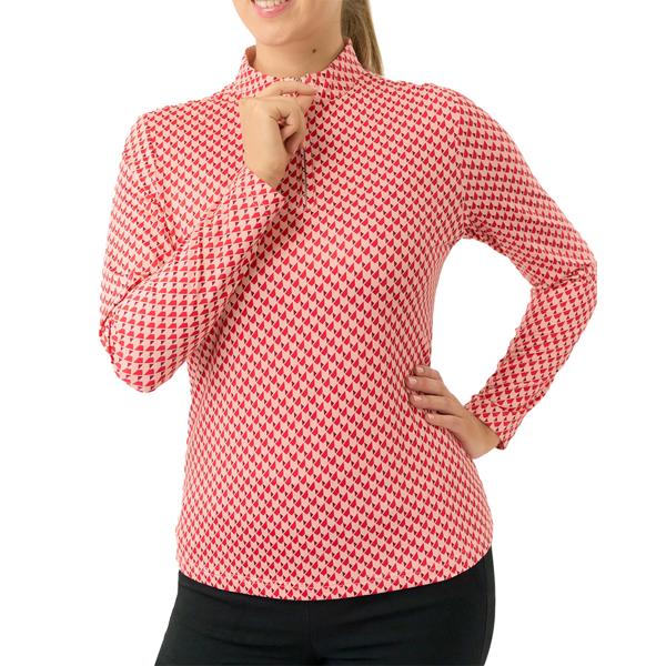 Pure Golf Ladies Arusha Long Sleeve Quarter Zip Pullover - Woven Chantilly