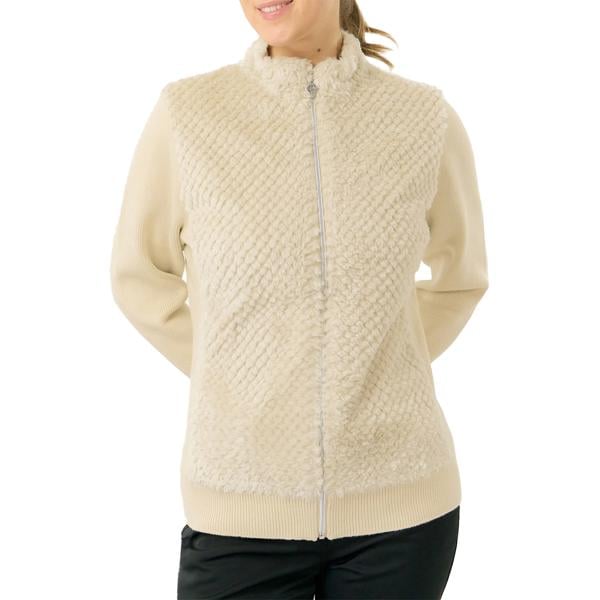 Pure Golf Ladies Ellisa Faux Fur Knitted Full Zip Cardigan