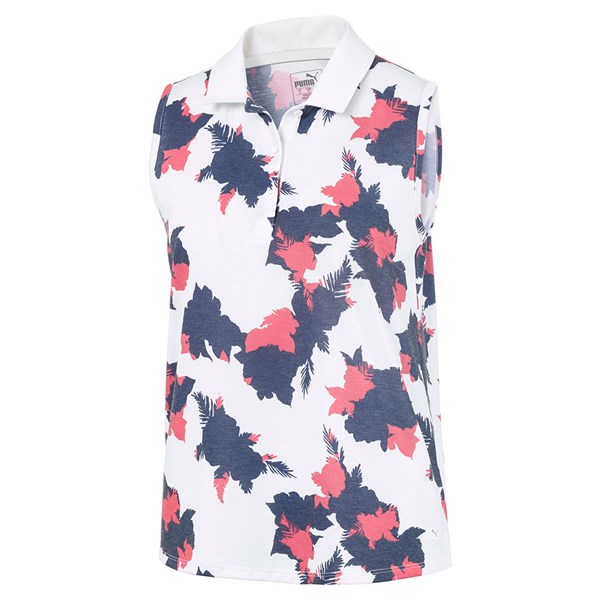 Puma Ladies Floral Sleeveless Polo Shirt