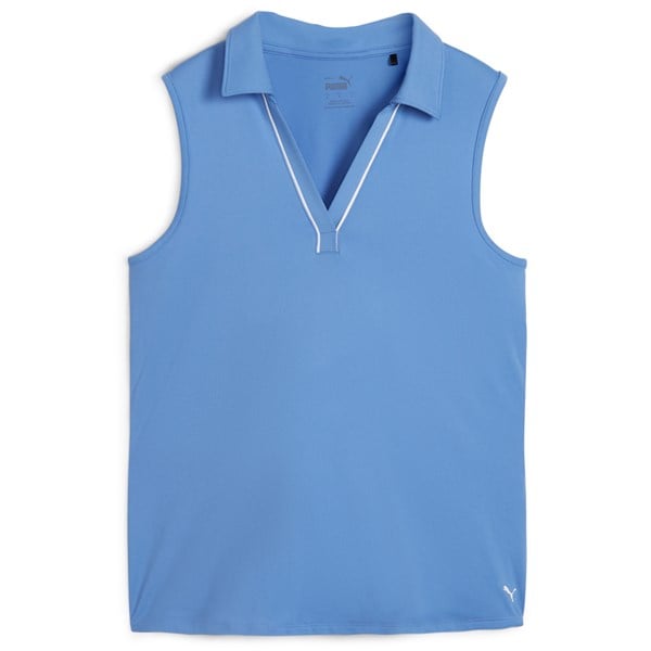 Puma Ladies Cloudspun Piped Sleeveless Polo Shirt