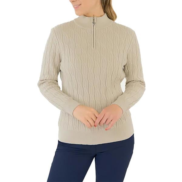 Pure Golf Ladies Sorrell Lined Margot Knit Zipped Pullover