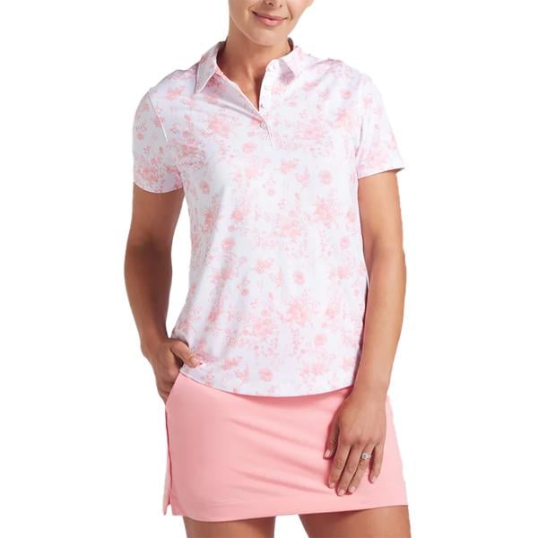 Puma Ladies Cloudspun Toile Short Sleeve Polo Shirt