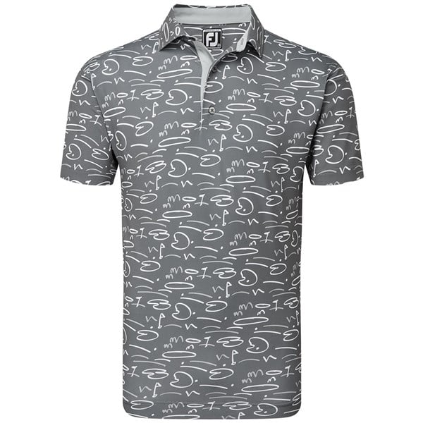 FootJoy Mens Golf Course Doodle Pique Polo Shirt