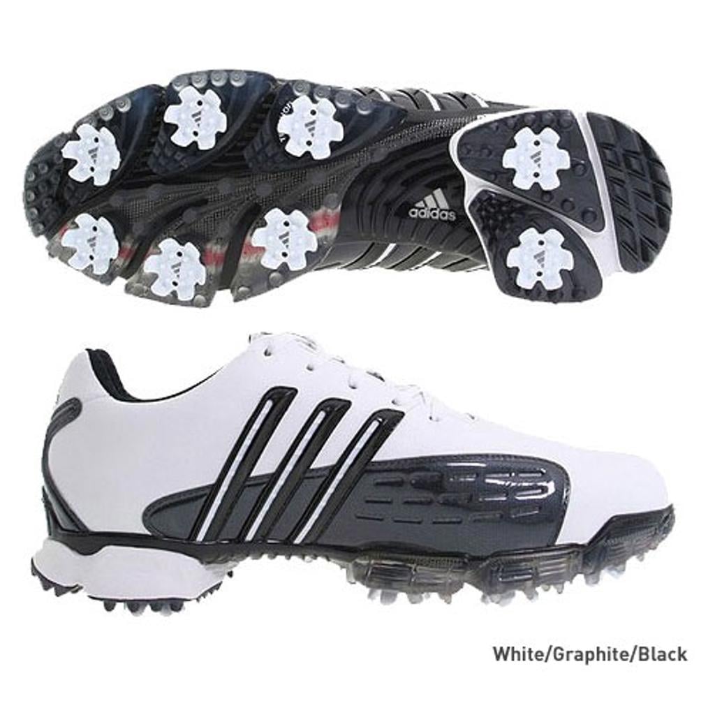 adidas■GOLF■POWERBAND■26.5cm■アディダス■ゴルフシューズ■靴■S434■ ADIDAS Powerband Chassis Golf Shoes UK 7.5 White Waterproof
