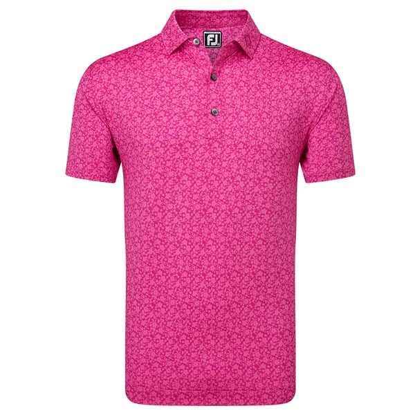 FootJoy Mens Painted Floral Lisle Polo Shirt