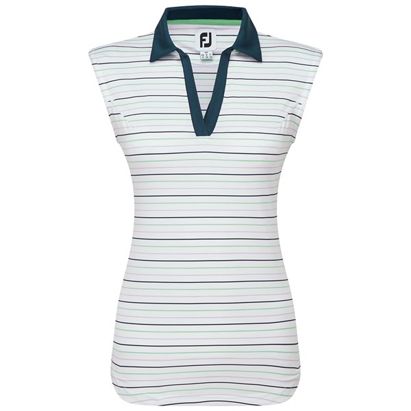 FootJoy Ladies Striped Lisle Sleeveless Polo Shirt