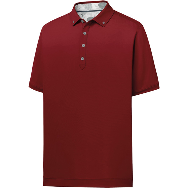 Footjoy Mens Pique with Vintage Floral Trim Polo Shirt