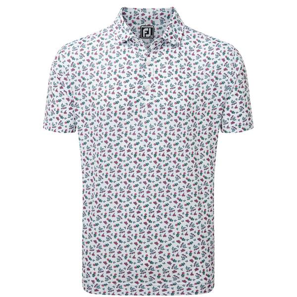 FootJoy Mens Mini Floral Lisle Polo Shirt