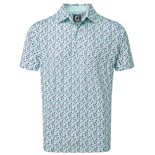 FootJoy Mens Lisle Flower Print Polo Shirt