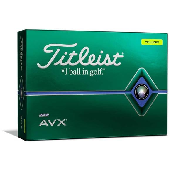 Logo Overrun - Titleist AVX Yellow Golf Balls (12 Balls) 2021