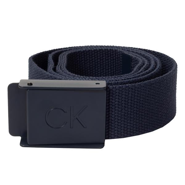 Calvin Klein Mens Monogram Buckle Belt - Platinum Collection