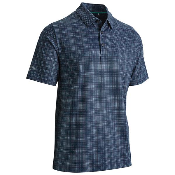 Callaway Mens Printed Marled Classic Plaid Polo Shirt