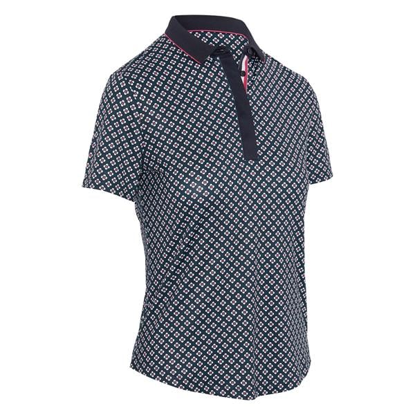 Callaway Ladies Mini Geo Floral Short Sleeve Polo Shirt