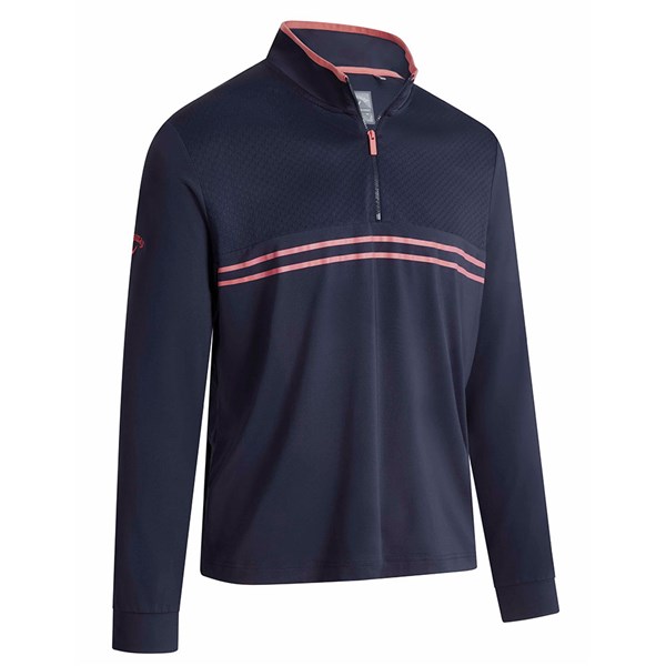 Callaway Mens Textured Print 1/4 Zip Pullover Top