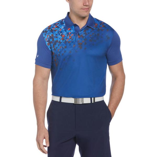 Callaway Mens Asymmetrical Street Mural Printed Polo Shirts