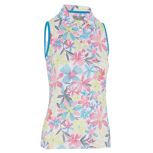 Callaway Ladies Chev Floral Sleeveless Polo Shirt