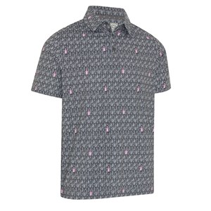 Callaway Mens All-Over Scotch Novelty Print Polo Shirt