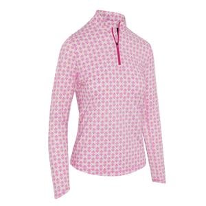 Callaway Ladies Deco Geo Printed Sun Protection 1/4 Zip Pullover
