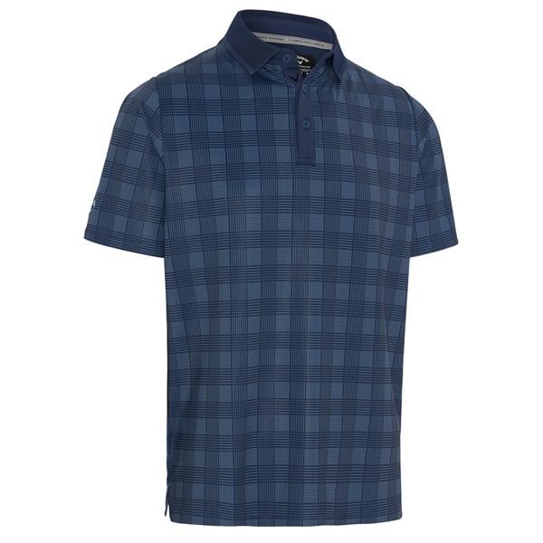 Callaway Mens Chev Plaid Print Polo Shirt