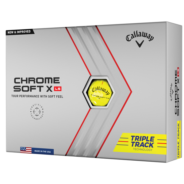 Callaway Chrome Soft X LS Triple Track Yellow Golf Balls (12 Balls)