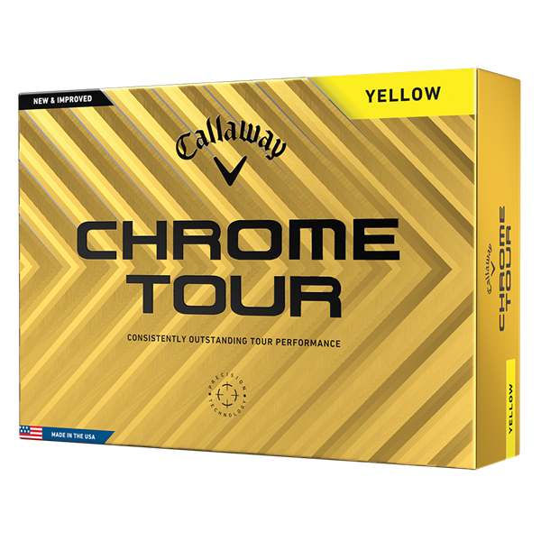 Callaway Chrome Tour Yellow Golf Balls (12 Balls) 2024