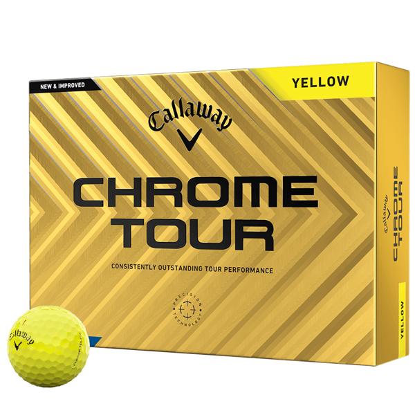 Callaway Chrome Tour Yellow Golf Balls (12 Balls)