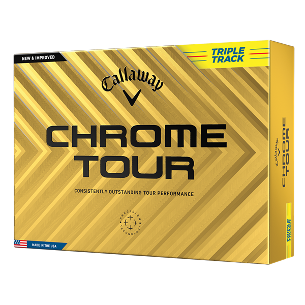 Callaway Chrome Tour Triple Track Yellow Golf Balls (12 Balls) 2024