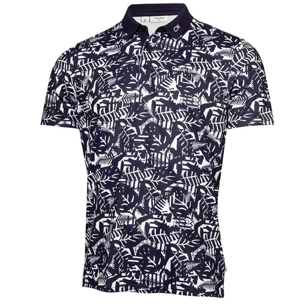 Calvin Klein Mens Abstract Print Polo Shirt