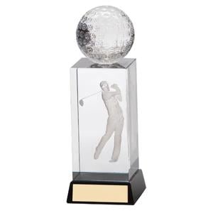 Longridge Crystal Stirling 3D Golf Trophy