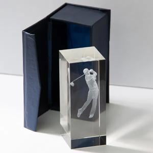 Longridge Crystal Inverness 3D Golf Trophy