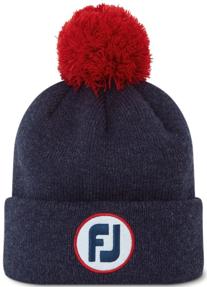 FootJoy Mens Solid Pom Pom Beanie Hat Golfonline