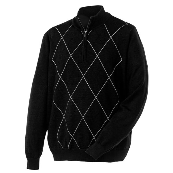 FootJoy Mens Merino Argyle Half Zip Pullover