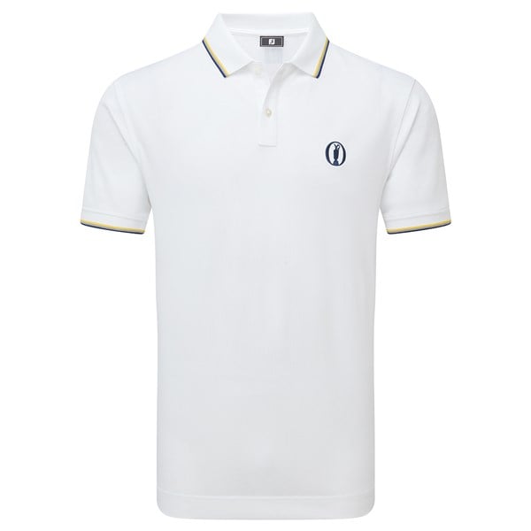 Limited Edition - FootJoy Mens Solid Trim Pique Polo Shirt - The 152nd Open Collection