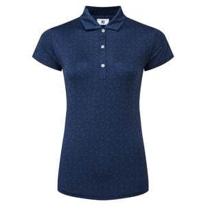 FootJoy Ladies Painted Floral Cap Sleeve Lisle Polo Shirt